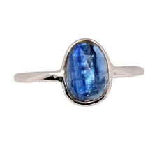 Faceted Natural Kyanite - Brazil 925 Sterling Silver Ring Jewelry s.6.5 CR69707