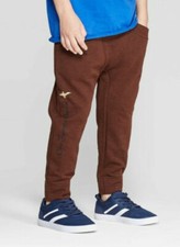 Boys' Disney Aladdin Jogger Sweatpants Elastic Waistband Pockets Brown S M L