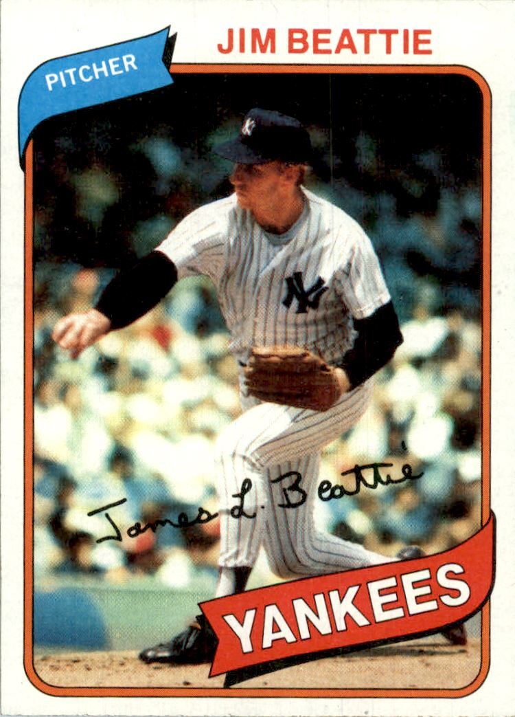 1980 Topps New York Yankees Baseball Card #334 Jim Beattie - NM