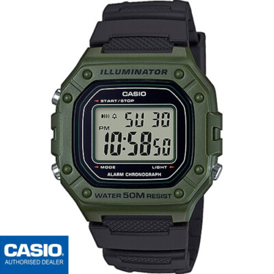 CASIO W-218H-3AVEF W-218H-3A ORIGINAL CASIO Collection Men VERDE HOMBRE