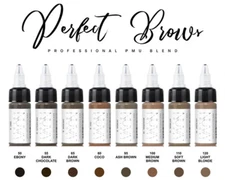 Nuva Colors EYEBROW INK 8-Pack Set 1/2-oz Permanent Makeup Pigment PMU Supplies