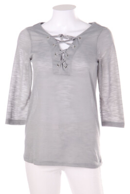 Janina 3/4-Sleeve Shirt Knit Lacing 34 = D 36 grey