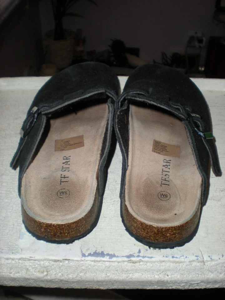 Zueco TF STAR Unisex Boston Plantilla Suave Vaca Gamuza Cuero 6W Foto 4 de 4