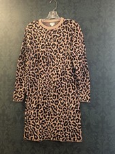 J Crew Sweater Dress Leopard Print Small