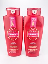 Old Spice Bold Body Wash for Men Scent of Pink Pepper 24 FL Oz Ea Lot Of 2