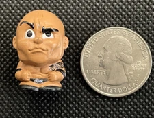 The Rock WWE Teenymates 1" Mini Figure. Party Animal, Inc. Used. Paint Wear.