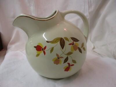 Vintage Hall's Superior Jewel Tea Leaf large tilt Ball Pitcher