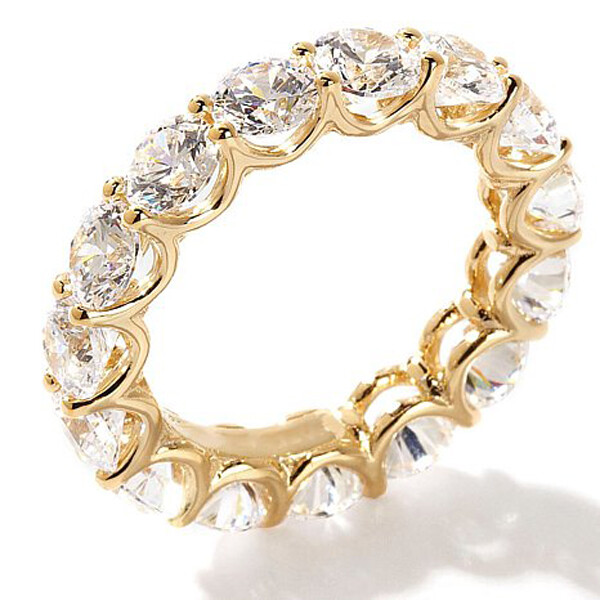 Eternity Weddg Band Ring 5 3/5 Ct Round Cut 14k White Gold Plated Sterlg Women