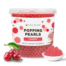 Tea Zone Cherry Popping Pearls/ Bursting/ Popping Boba(B2059, 7 lbs)for Boba Tea