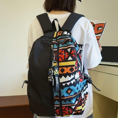 Graffiti Hipster Backpack, Large Capacity School Bag D4T6