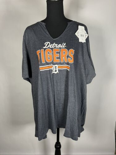Genuine Merchandise Women’s Detroit Tigers V Neck Short Sleeve Shirt Sz:4x NWT
