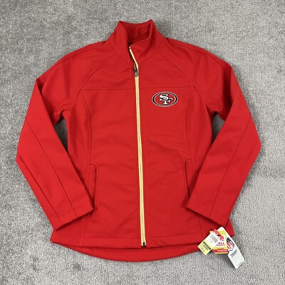 San Fransisco 49ers Jacket Womens Small Red Soft Shell NFL Team Apparel Full Zip