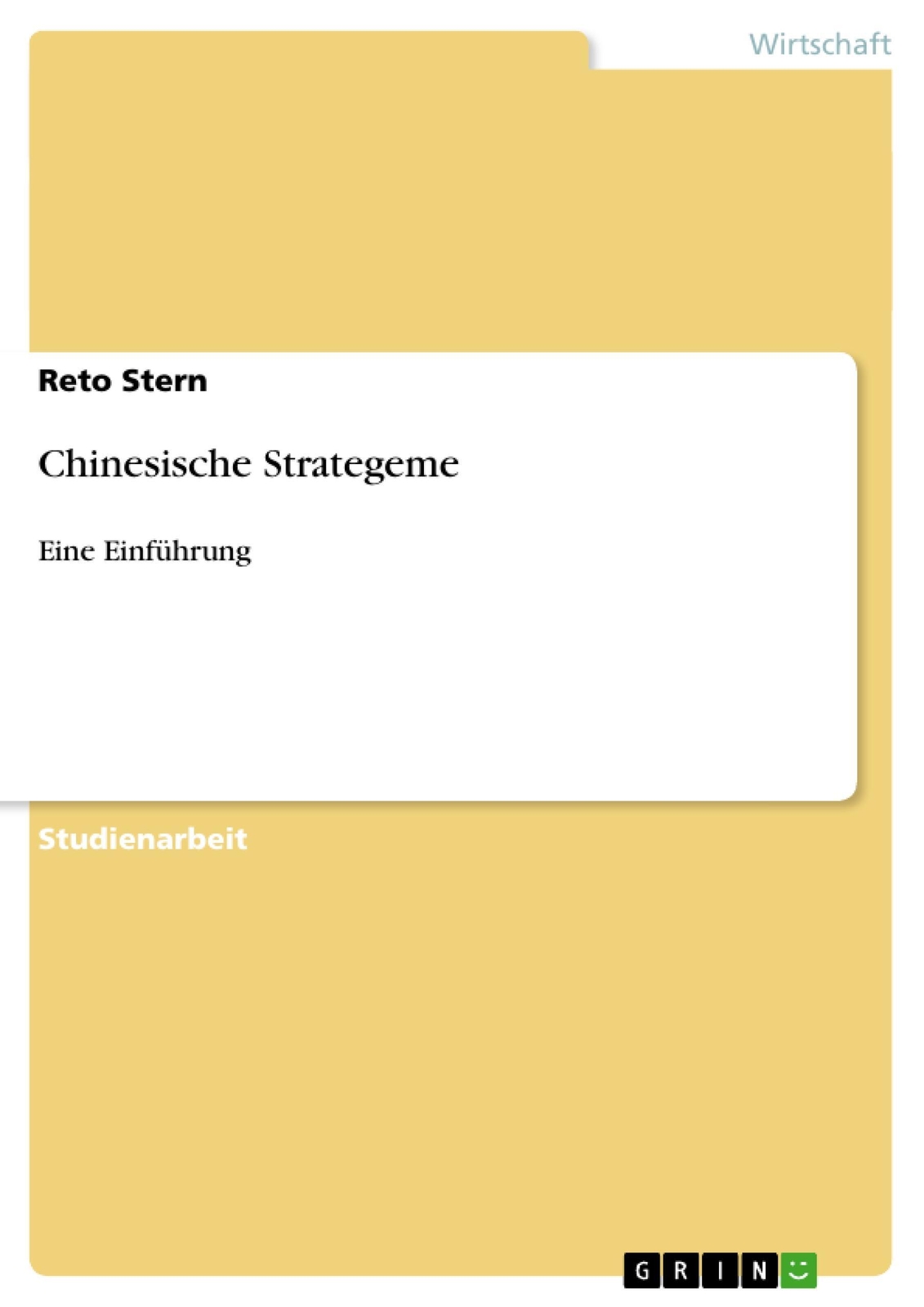 Thumbnail - Chinesische Strategeme Eine Einführung Reto Stern Taschenbuch