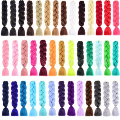 Jumbo Braiding Hair Synthetic Ombre Kanekalon Braids 24'' Crochet Extensions @