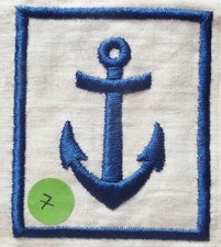 Insigne 1940 tissu ANCRE MARINE NATIONALE UNIFORME CHEMISETTE COLONIALE 78X67 mm