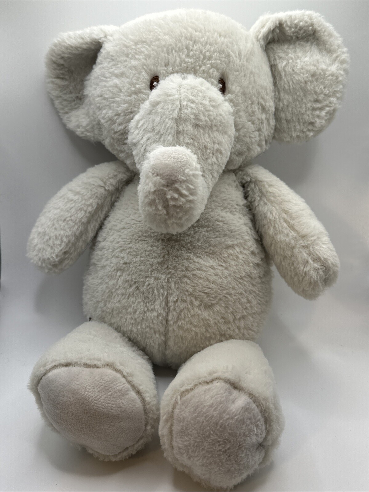 KellyToy Gray Plush Elephant Baby Lovey Rattle Crinkle Toy 12” Stuffed Animal￼