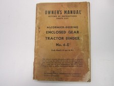 McCormick-Deering Enclosed Gear Tractor Binder No. 4-E Owners Manual