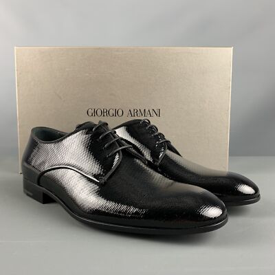 GIORGIO ARMANI　未使用　ハイヒール GIORGIO ARMANI Size 6 Black Patent Leather Lace Up Lace Up Shoes