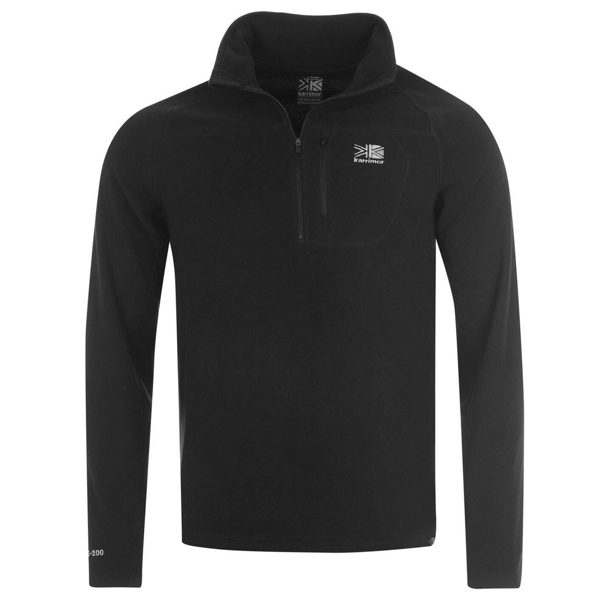 Karrimor Mens KS200 Micro Fleece Quarter Zip Top Sweatshirt Jumper Long  Sleeve | eBay