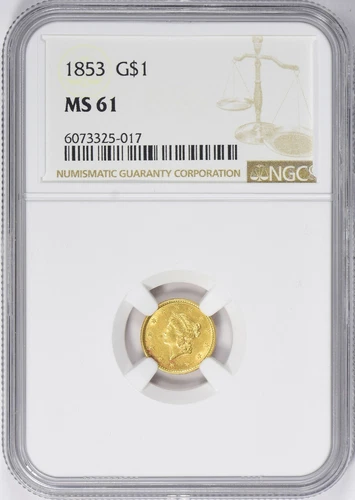 1853 Liberty Gold Dollar NGC MS-61