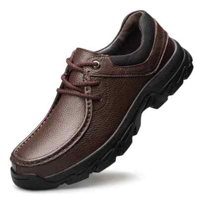 Genuine Leather Casual Men Shoes Outdoor Work Walking Motorcycle Casual Sneakers