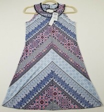New Three Pink Hearts Dress Womens S Small Floral Halter Neck Stretch Summer Fun