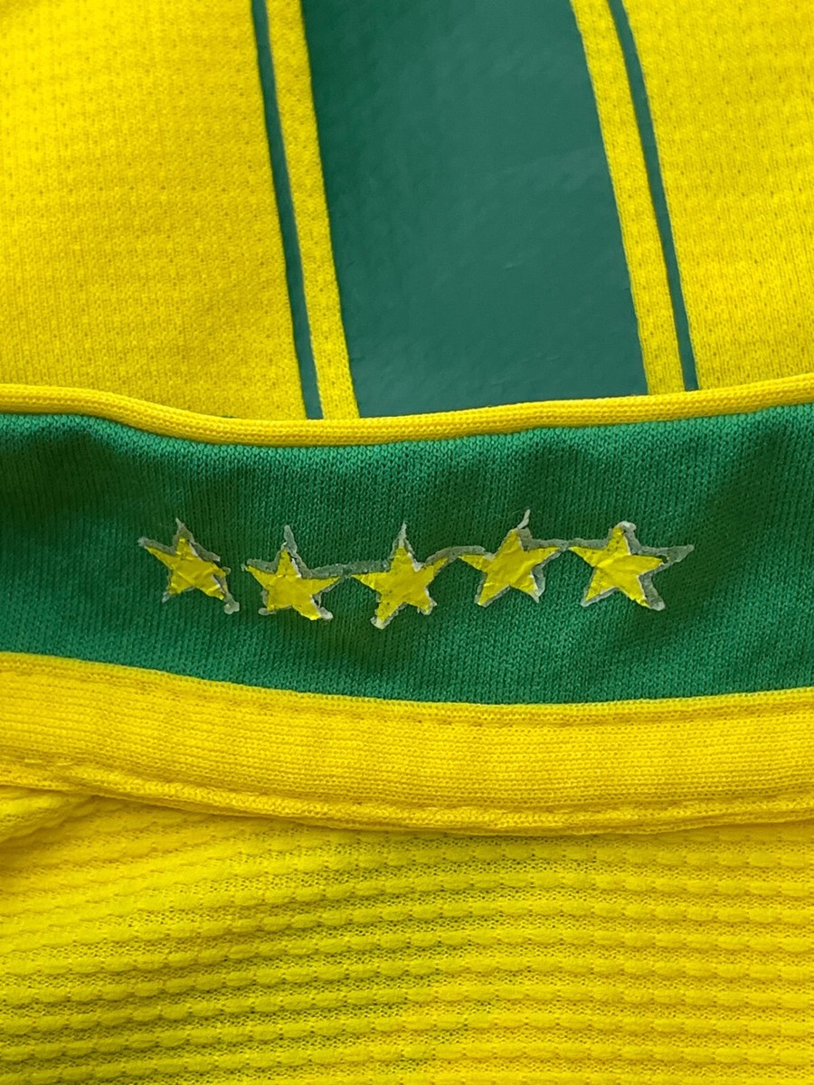 VTG Ronaldo #9 Brazil Nike Home Gold Soccer Jersey Men's XL | eBay