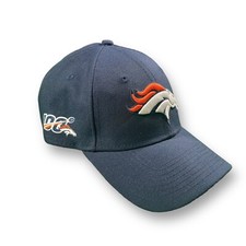 New Era Denver Broncos NFL 100 Strap-Back Adjustable One Size Hat Navy Blue EUC