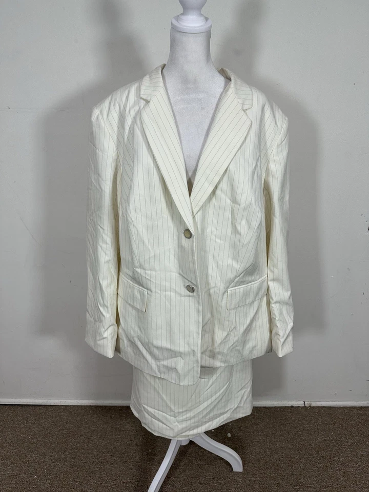 John Meyer Mujer’s Color Marfil Mujer’s Falda Traje Conjunto Talla 24W Foto 3 de 4