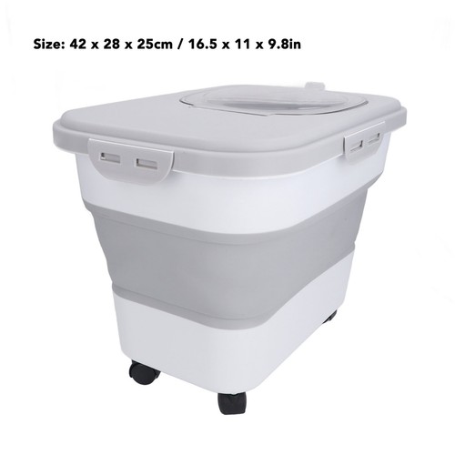Collapsible Pet Food Container 12.5kg Capacity Airtight Storage Bin for Dog Cat - Picture 5 of 18