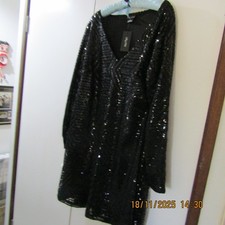 City Chic Black Sequin Dress Size L/20 Fully Lined NWT $139.95