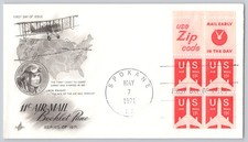 Spokane, WA — 11¢ Air Mail Booklet Pane, Jack Knight First Day, — 1971