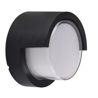 V-tac VT-827-RD LED Wandleuchte 12W Rund Schwarz 3000K IP65 128°