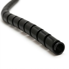 25ft Black Spiral Cable Management Cover Durable HDPE Wire Protector