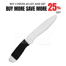 Pack of 5 Premium Aluminum Fixed Blade Training Blunt Knife - Black Cord Handle