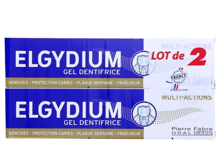 Dentifrice Elgydium Multi Actions tube 75ml duo pour retrouver une haleine fraîche durable
