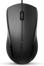 Silent Wired Mouse, 1000 DPI 5Ft Cord Quiet Button Optical Computer Mouse, Left