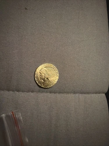 U.S. 1908 Indian Head Five Dollars Gold Coin Half Eagle $5