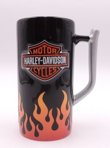 HARLEY-DAVIDSON Coffee Mug Cup Tune Up Flame Exhaust Handle 18oz Tall Licensed