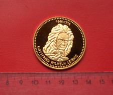 goldene Münze (evtl. Goldauflage) - Gottfried Leibnitz - Auflage unbekannt - 23g