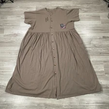 Vintage Blue Fish Clothing Dress Womens Oversized Brown Lagenlook Made in USA