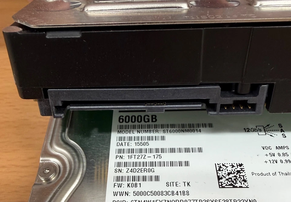 Seagate 6TB 3.5" 7.2K 12G SAS HDD Festplatte ST6000NM0014, 1FT27Z-175 - Bild 2 von 2