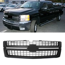 Matte Black Grille Upper Grill Lt Fit For 2007-2010 Chevy Silverado 2500 3500 Hd