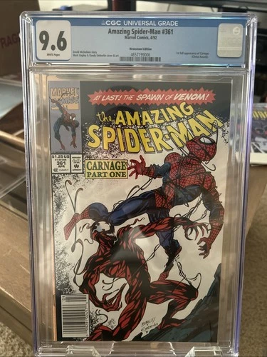 The Amazing Spider-Man #361 Cgc 9.6 Newsstand Variant  Key!First Carnage! Beauty