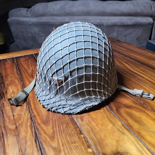 US WW2 Colonel HELMET M1 Steel W/ Liner & Netting Military World War II 40s SEM