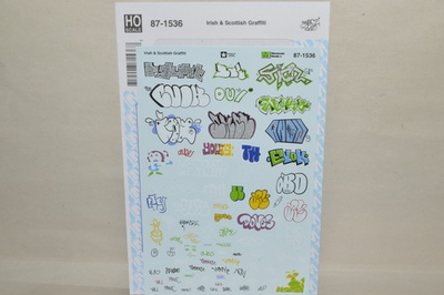 #ad #ad HO scale Microscale decals 87 1536 train and street graffiti IRISH SCOTTISH $9.50