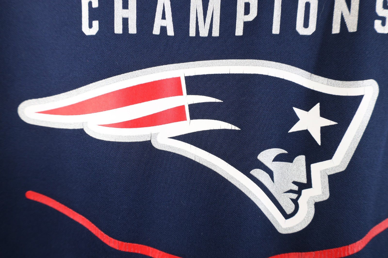 Nike Mens Small Super Bowl LI Champs New England Patriots Football Hoodie Blue image 5