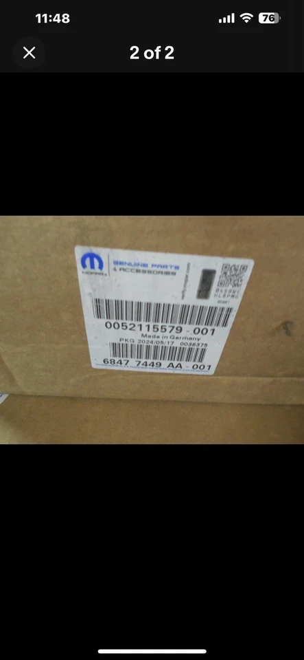 2018 2022 道奇 ram pro master city 全新空调压缩机 Mopar 68477449AA — 第 2/2 张图片