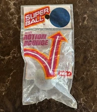 1976 Vintage Wham-O SUPER BALL w/ ACTION BOUNCE in Package - NOS Blue Faded