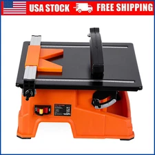 7 Inch Wet Tile Saw, 6500 RPM & Pure Copper Motor, Bevel Cuts Tile from 0 to 45